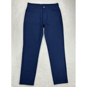 Fabletics The Only Pant Men's 34x30 Blue Chino Performance Stretch Casual "Read"